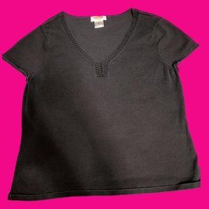talbot petites black top , size large